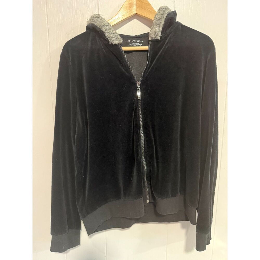 vintage Y2K-style Charter Club velour zip-up hoodie & pants